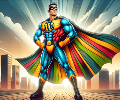 UBEEZ - an original superhero with a unique costume, standing confidently in a cityscape. The superhero has a dynamic and muscular physique, wearing a bright